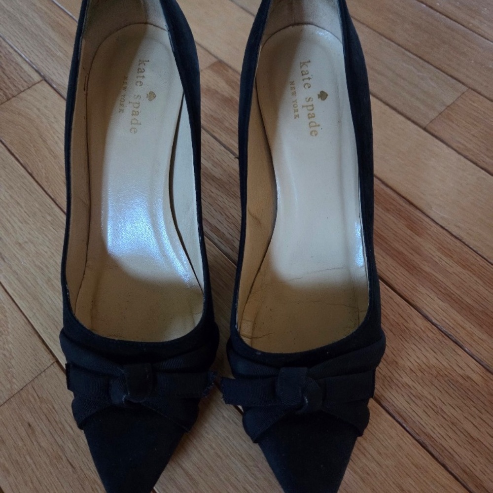 Kate Spade Black Suede Heels Size 7-1/2 M
